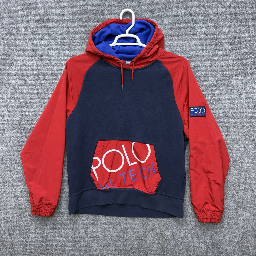 Polo Ralph Lauren Hi Tech hoodie pullover sweatshirt Men's size Large blue/red